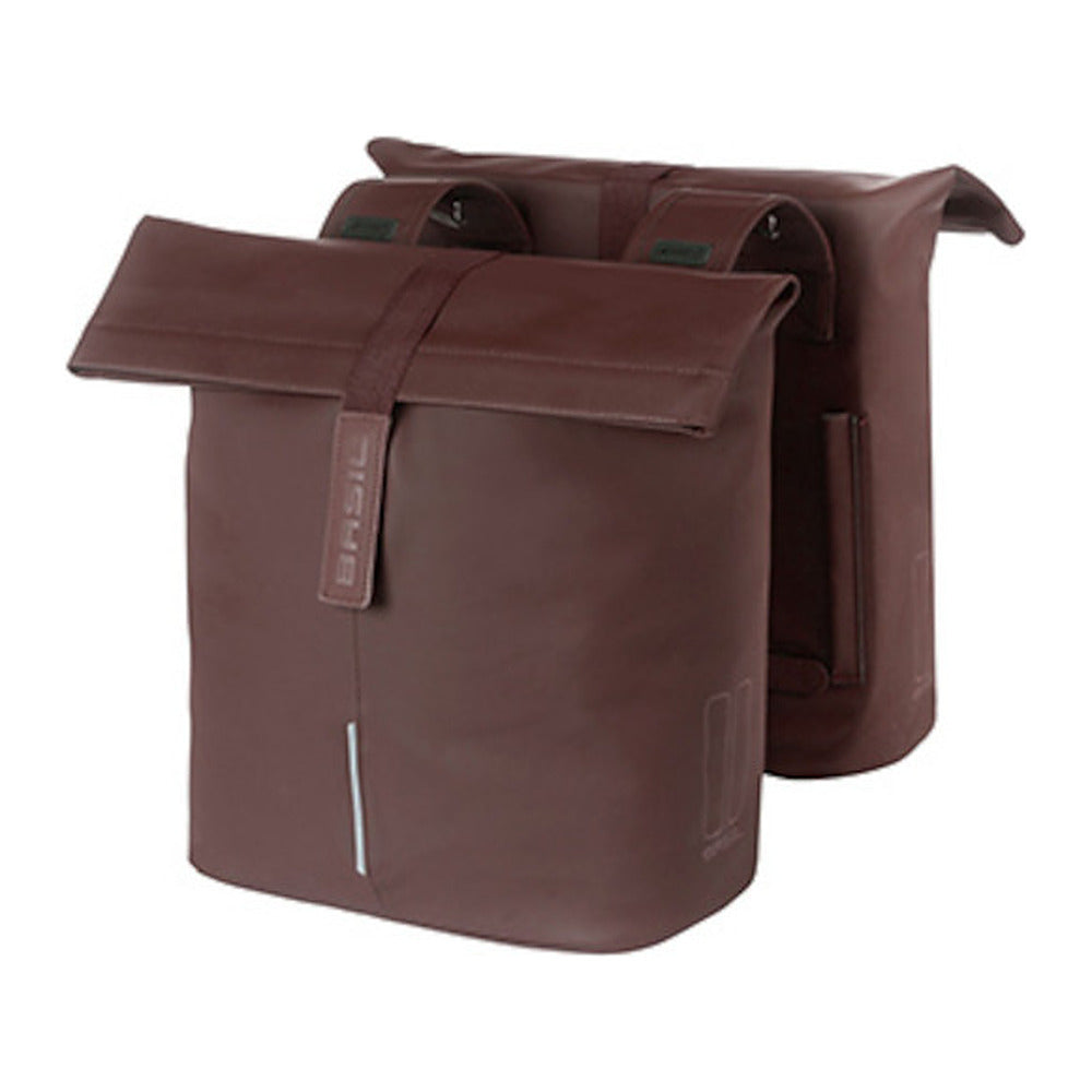Sacoche double vélo Basil City Universal Bridge 32 L coloris Roasted Brown – la paire montee