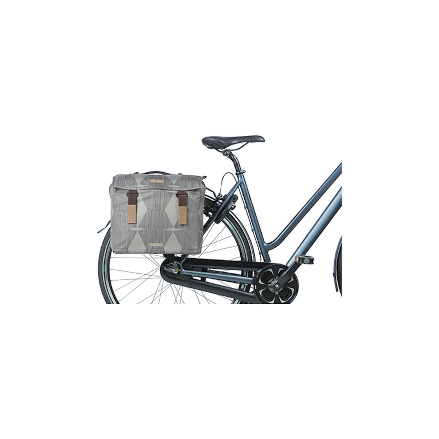 Sacoche double Basil Elegance MIK montee sur un velo