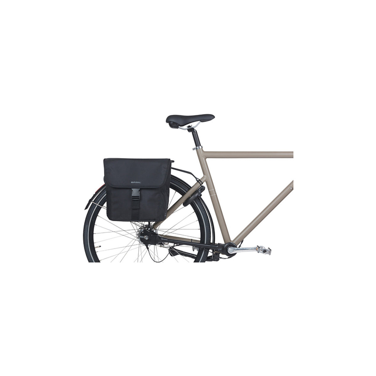 Sacoche double Basil Go montee sur un velo