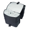 Sacoche double vélo Basil Go Universal Bridge 32 L coloris Noir – rabat ouvert et interieur
