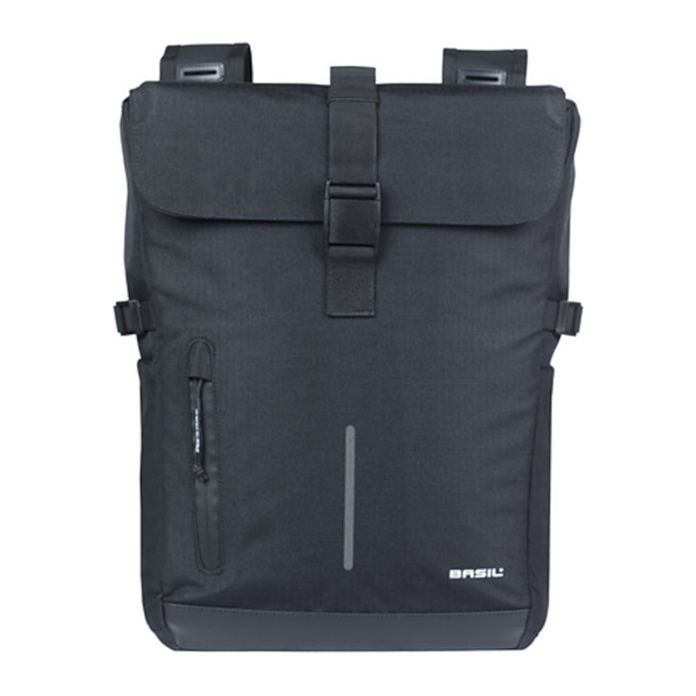 Sacoche double vélo Basil Move Universal Bridge 30 L coloris Noir – une sacoche vue de face