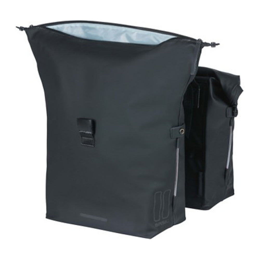 Sacoche double vélo Basil SoHo Nordlicht 41 L coloris Noir nuit – vue de profil