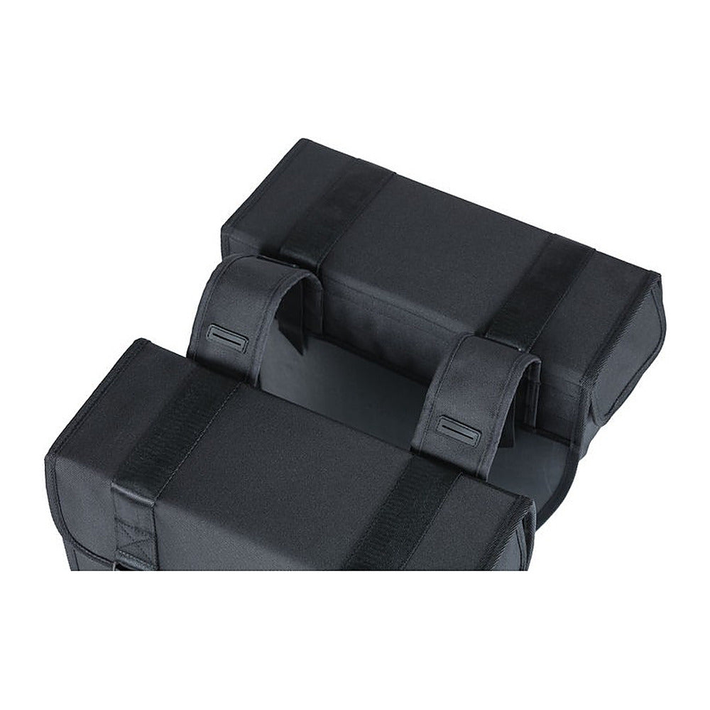 Sacoche double vélo Basil Tour 28 L coloris Noir – avant arrondi anti-talon