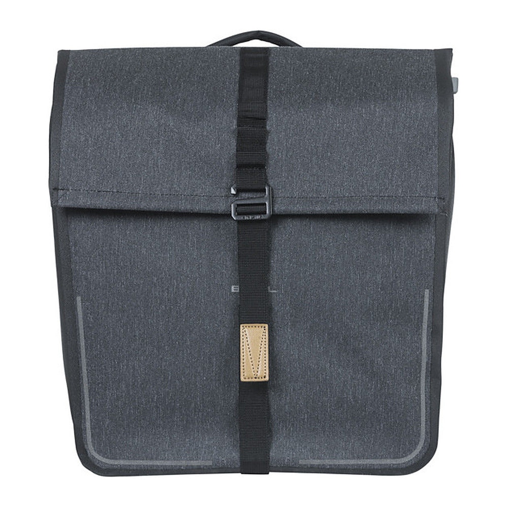 Sacoche double vélo Basil Urban Dry MIK 50 L coloris Charcoal – une sacoche vue de face