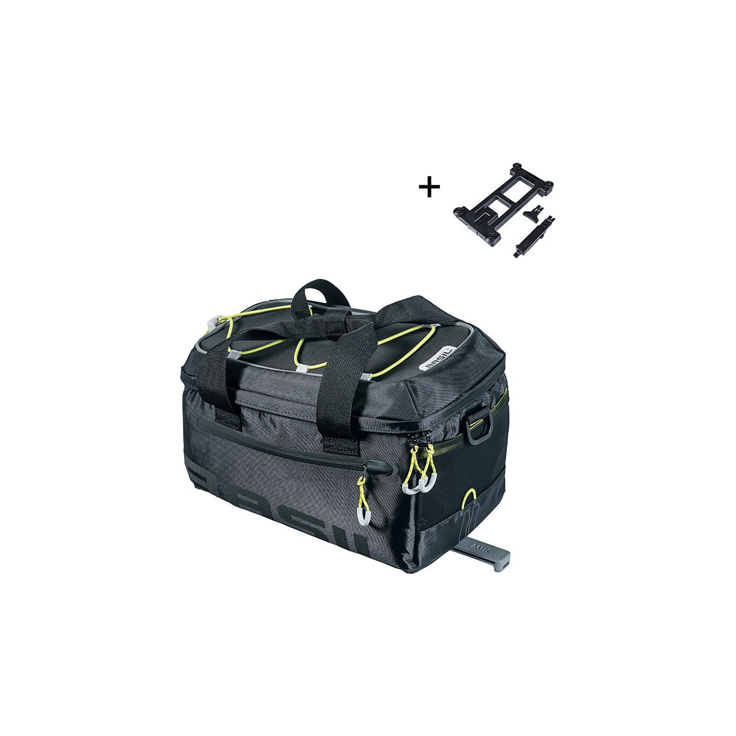 Sacoche Basil Miles MIK montee sur un porte-bagages