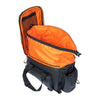 Sacoche porte-bagages vélo Basil Miles Tarpaulin XL Pro 36 L coloris Noir / Orange – compartiment principal ouvert