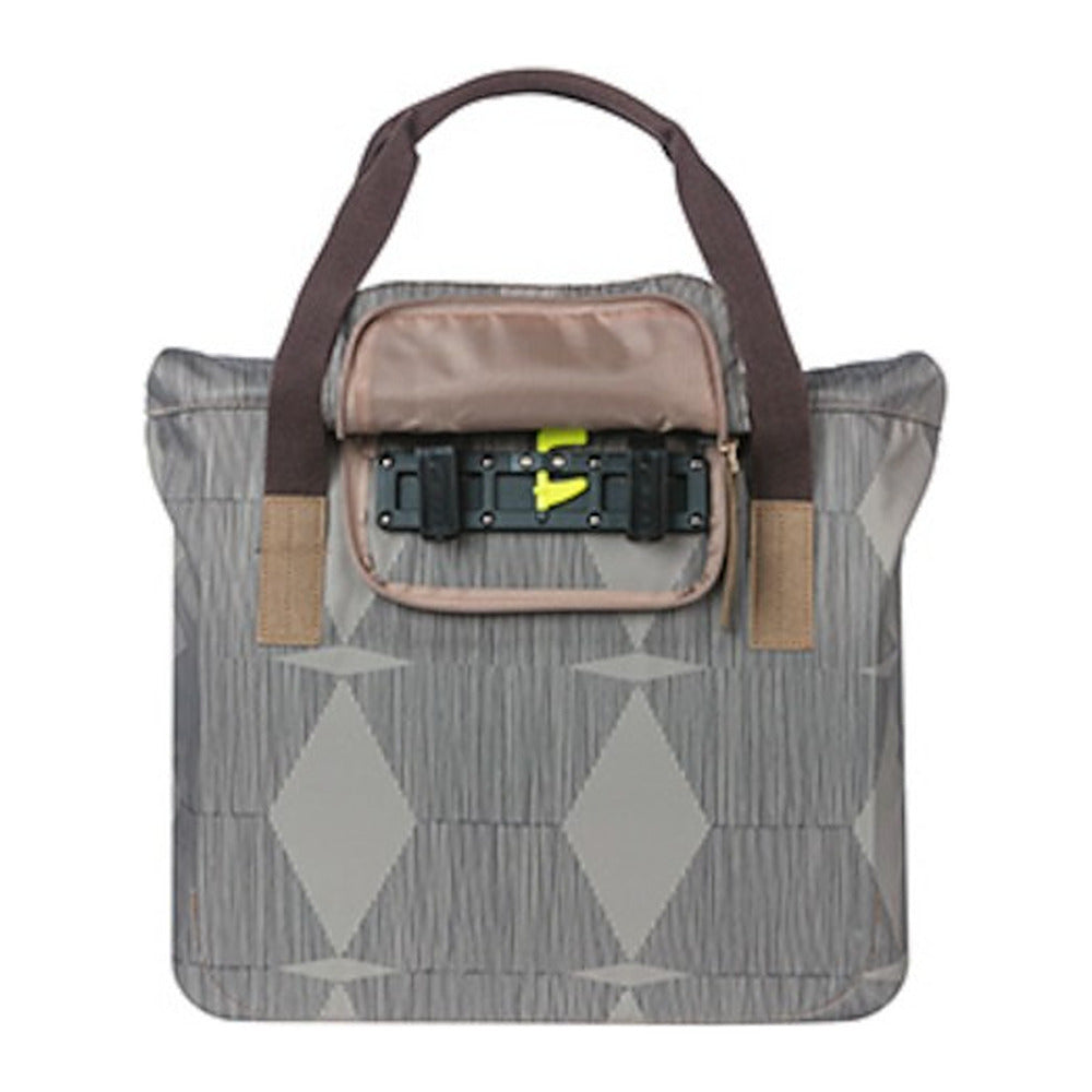 Sacoche vélo Basil Elegance Shopper 26 L coloris Chateau Taupe – details et fermeture
