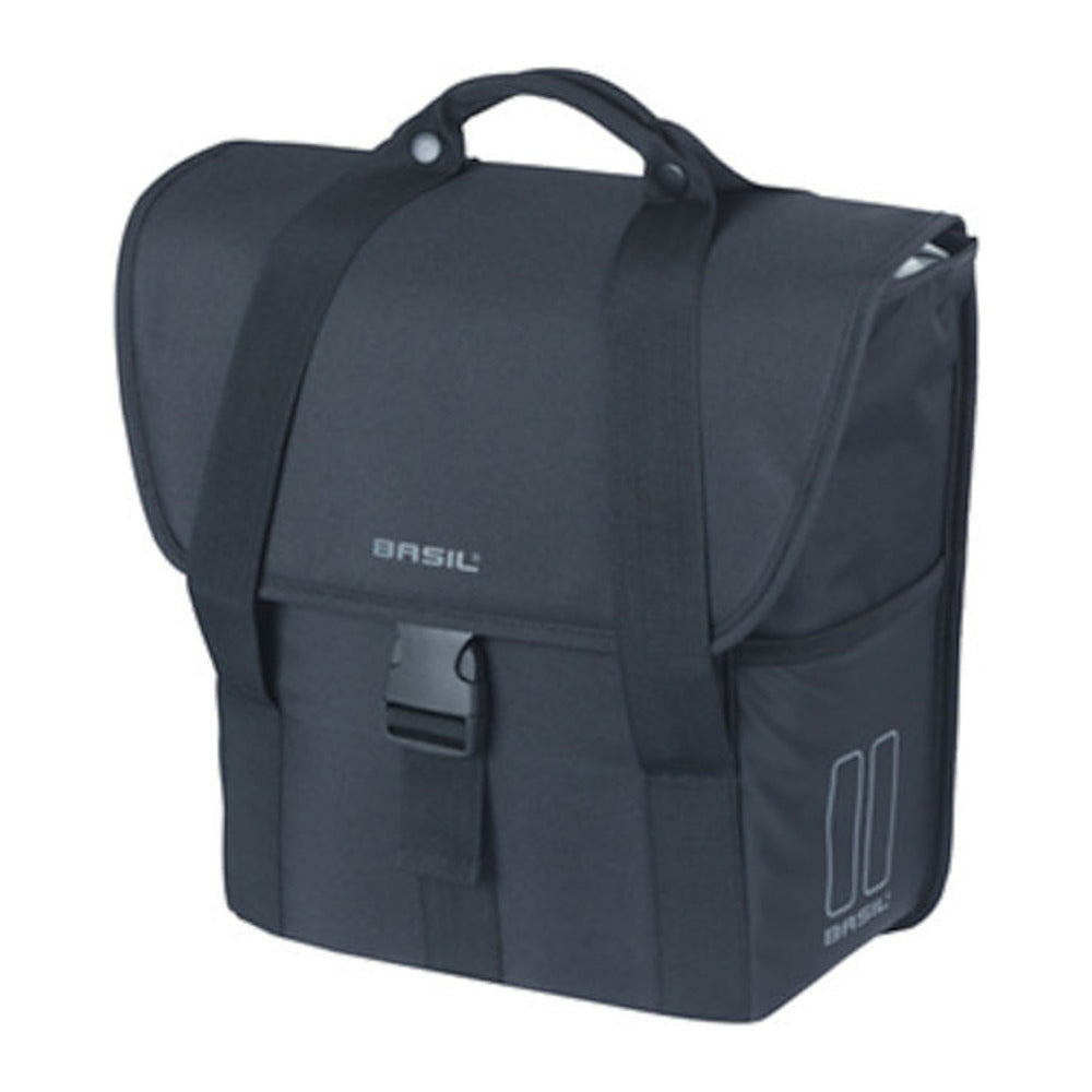 Sacoche vélo Basil Go 16 L coloris Noir – vue trois quarts