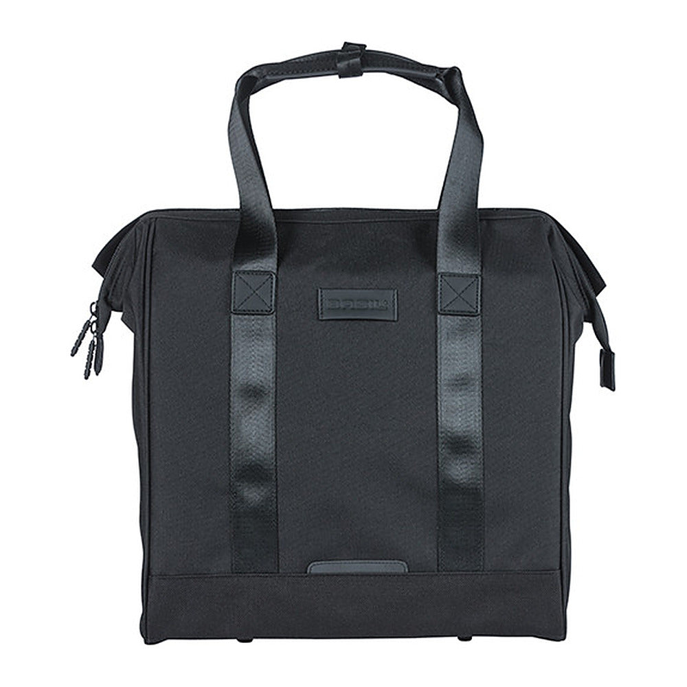 Sacoche vélo Basil Grand Shopper MIK Hooks 23 L coloris Noir – vue de face