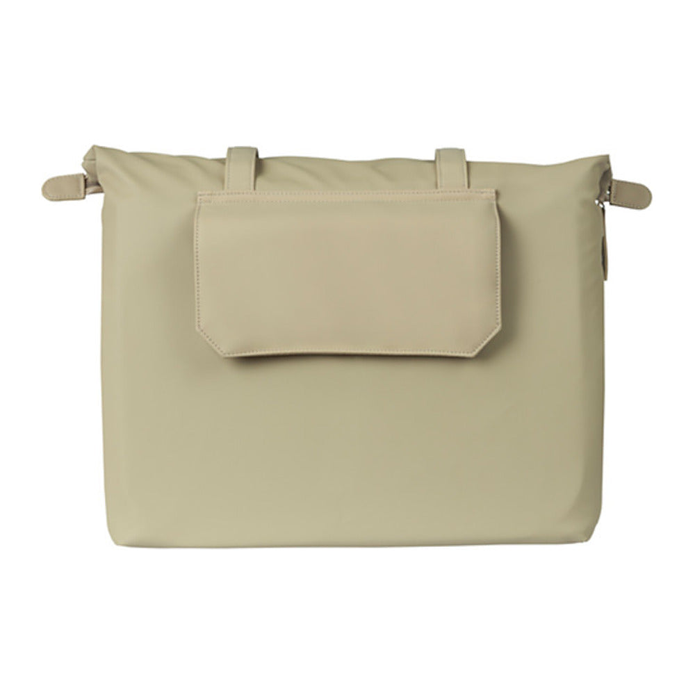 Sacoche vélo Basil Manhattan Commuter 12 L coloris Taupe – dos et rabat velcro