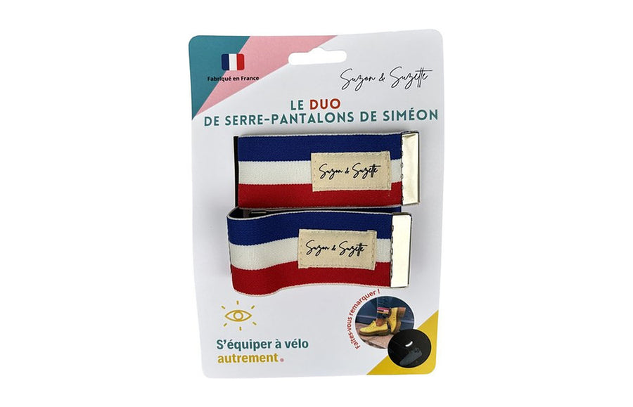 Serre-pantalons Simeon bleu blanc rouge