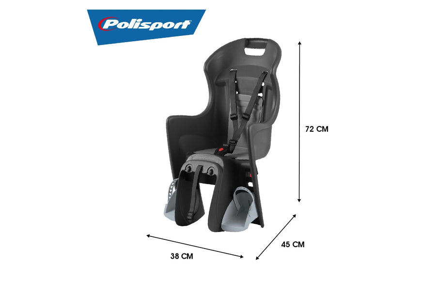 Dimensions du siège Polisport Boodie porte-bagages