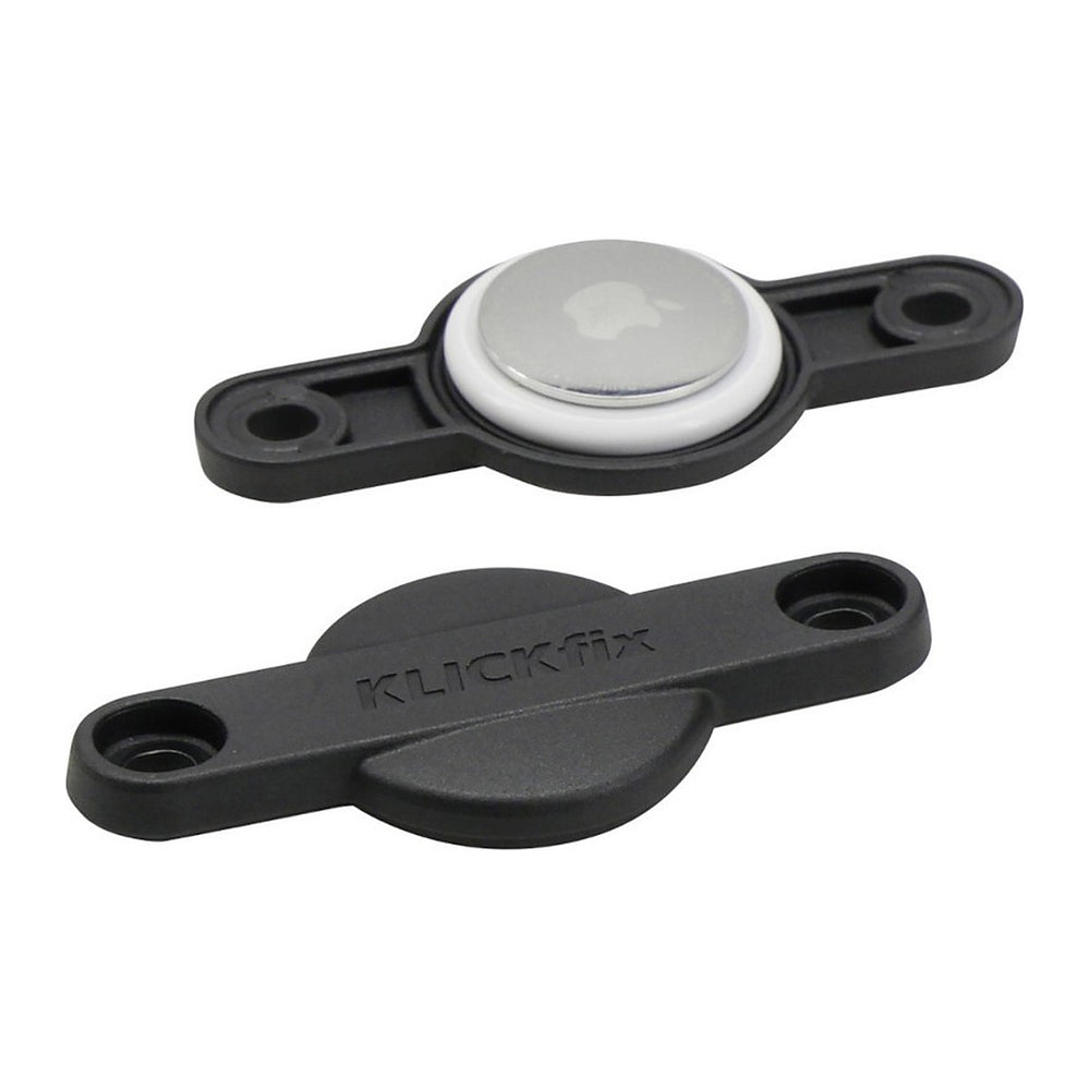Support AirTag vélo KlickFix FindMe – Support FindMe pour AirTag – le boitier FindMe ouvert avec son AirTag