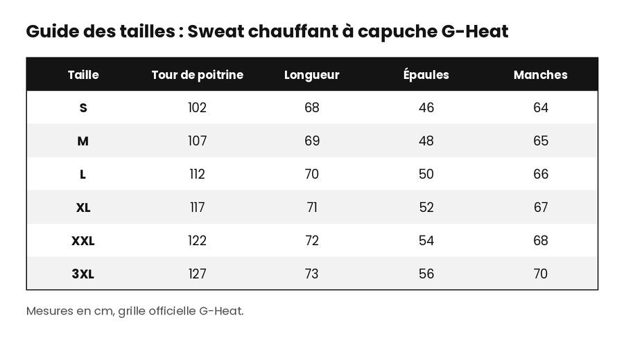sweat-chauffant-capuche-g-heat-guide-tailles