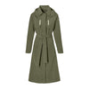 Trench-coat de pluie vélo Basil Mosse femme coloris Vert Olive - vue de face ceinture
