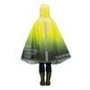 Cape de pluie vélo Tucano Urbano Garibaldina Zeta Color jaune fluo et anthracite portée debout, de dos