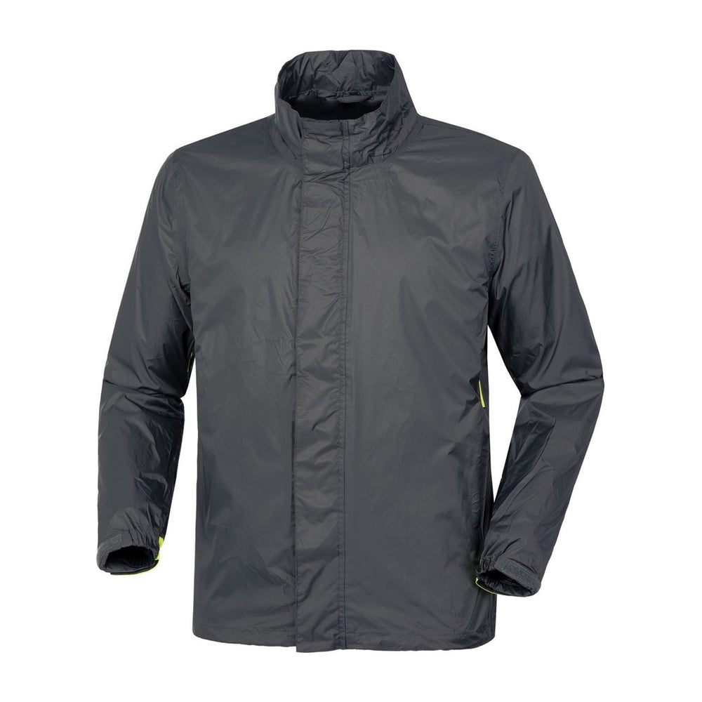 Anorak de pluie vélo Tucano Urbano Nano Rain Alpha Hydroscud gris anthracite, vue de face sur fond blanc