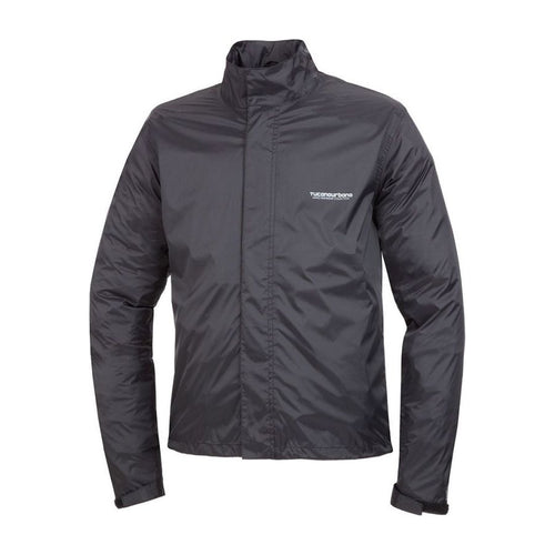 Veste de pluie vélo Tucano Urbano Nano Rain Plus Hydroscud noire, vue de face sur fond blanc