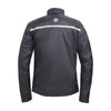 Veste de pluie vélo Tucano Urbano Nano Rain Plus Hydroscud noire, vue de dos avec bandes réfléchissantes