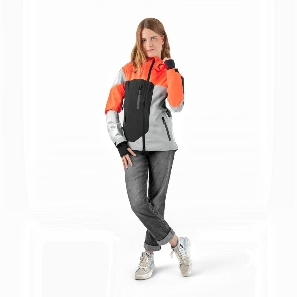 Veste vélo réversible certifiée Urban Circus REPOP Orange/Noir photo 4