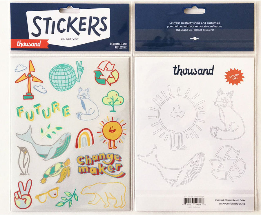 Thousand Jr. Activist Child Removable Reflective Sticker Pack