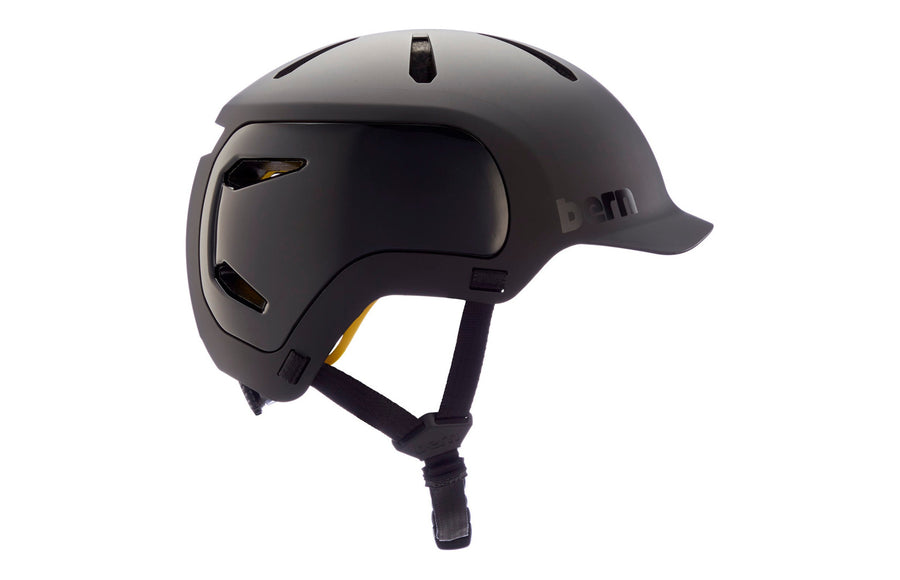 Casque velo Bern Watts 2.0 MIPS noir mat de trois quarts avant