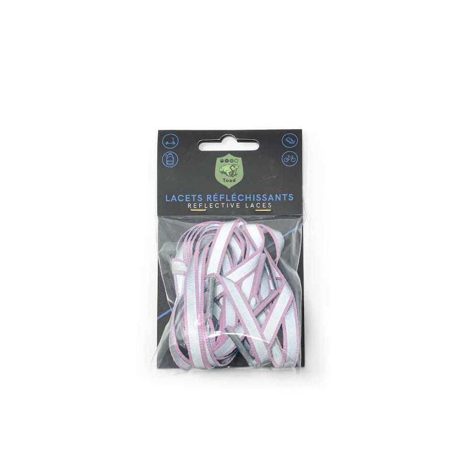 TOAD pink reflective laces