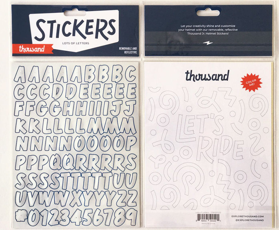 Thousand Jr. Lots of Letters Child Removable Reflective Sticker Pack