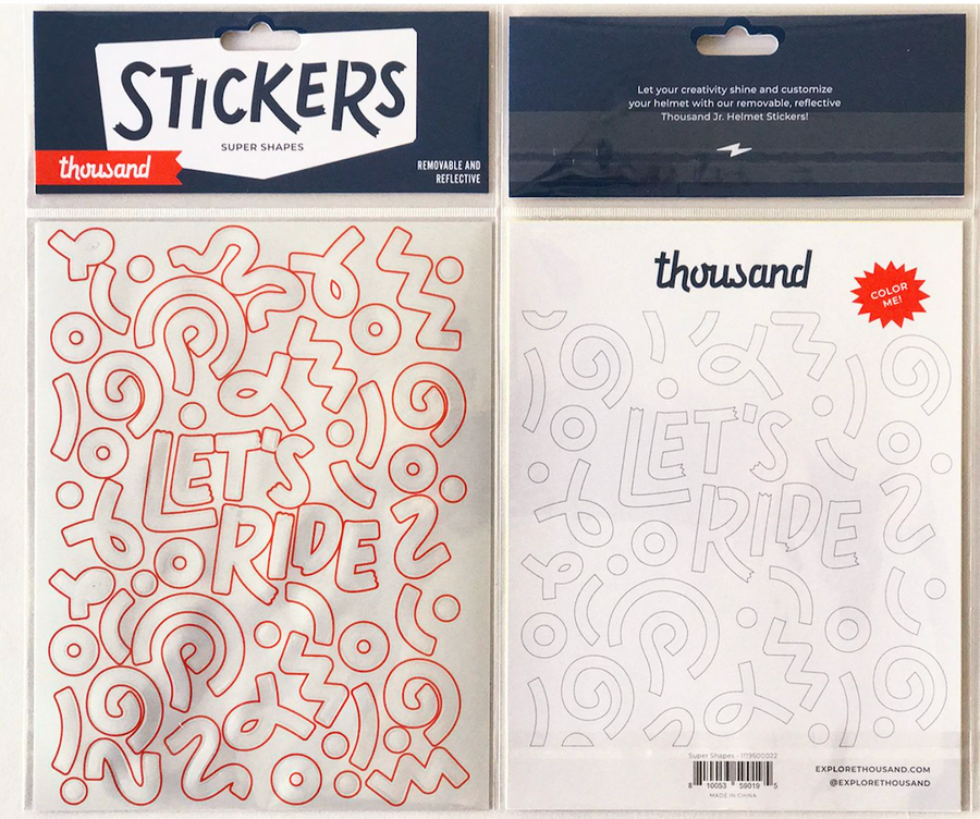 Thousand Jr. Super Shapes Child Removable Reflective Sticker Pack